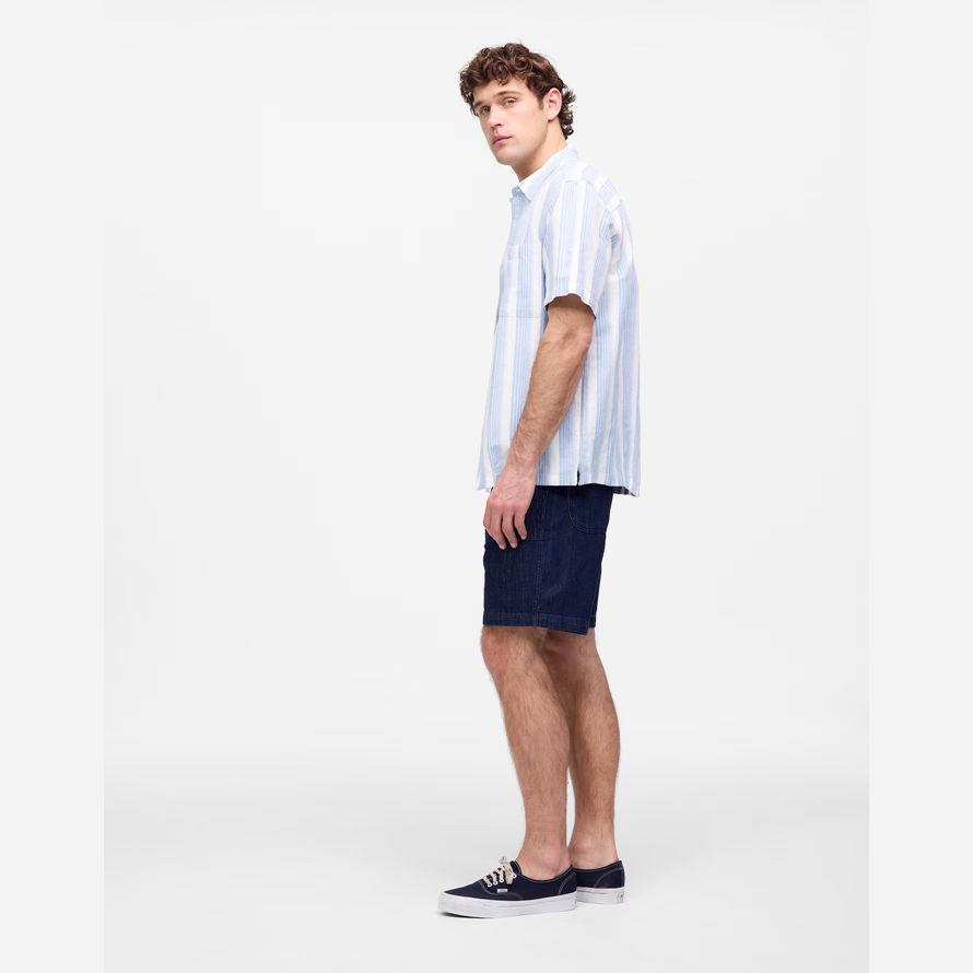 dark blue madewell patch pocket mens shorts
