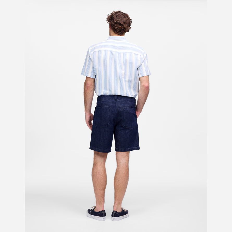 dark blue madewell patch pocket mens shorts
