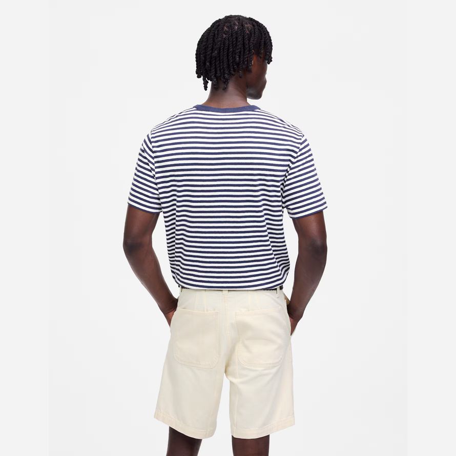cream mens madewell patch pocket shorts