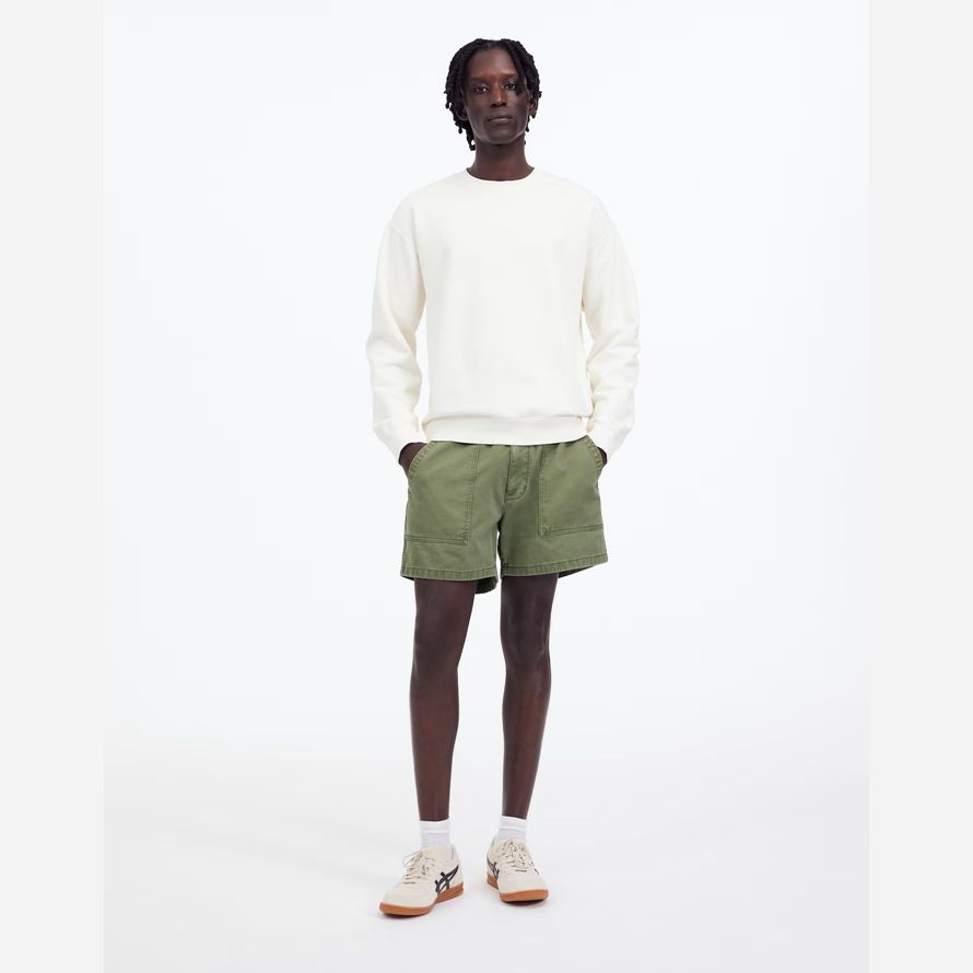 madewell fatigue cotton twill mens shorts green