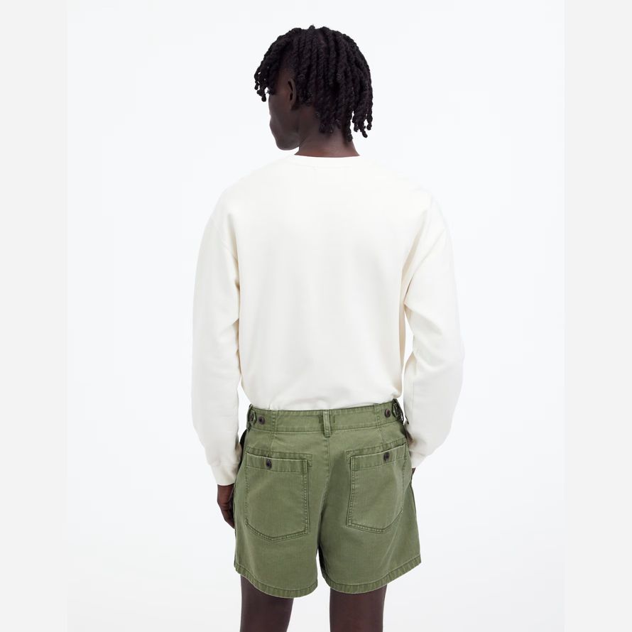 madewell fatigue cotton twill mens shorts green