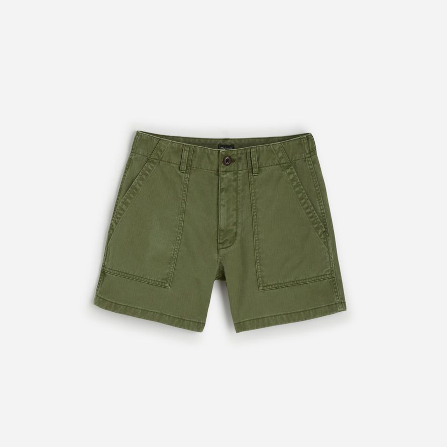 madewell fatigue cotton twill mens shorts green