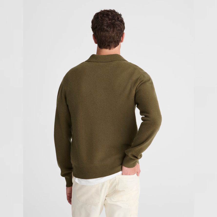 olive madewell heritage merino wool polo mens sweater