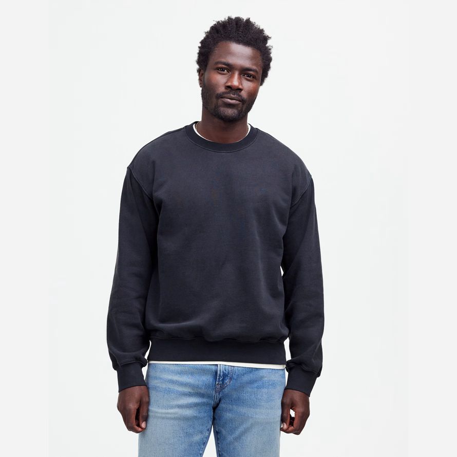 madewell the mccarren midweight crewneck mens sweatshirt black