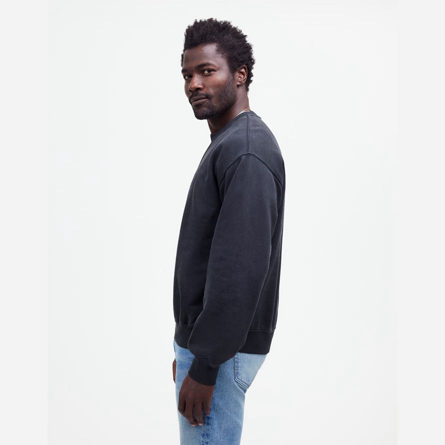 madewell the mccarren midweight crewneck mens sweatshirt black