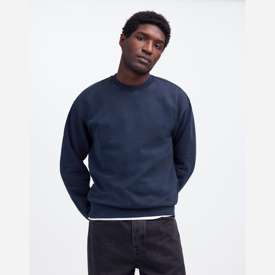 mens madewell the mccarren midweight crewneck sweatshirt navy