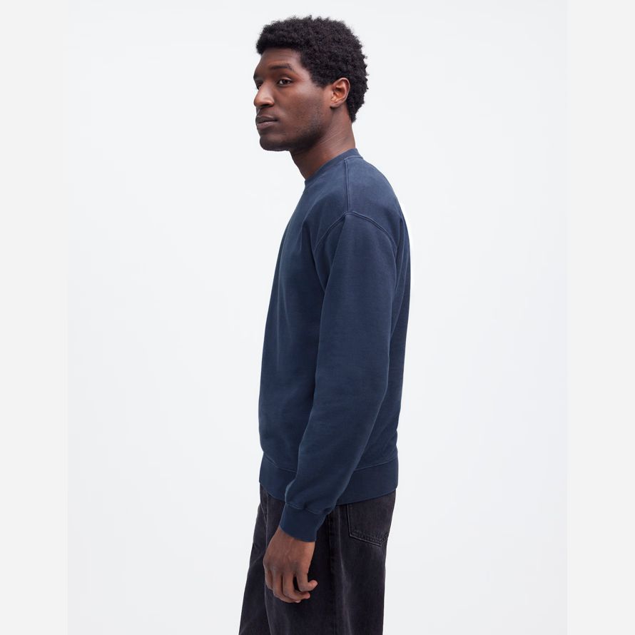 mens madewell the mccarren midweight crewneck sweatshirt navy