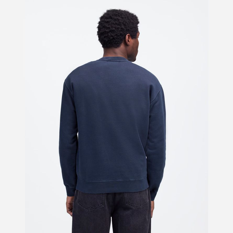 mens madewell the mccarren midweight crewneck sweatshirt navy
