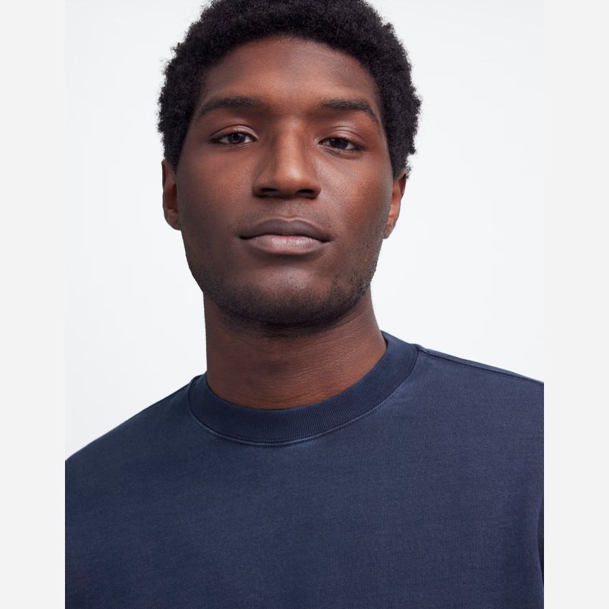 mens madewell the mccarren midweight crewneck sweatshirt navy