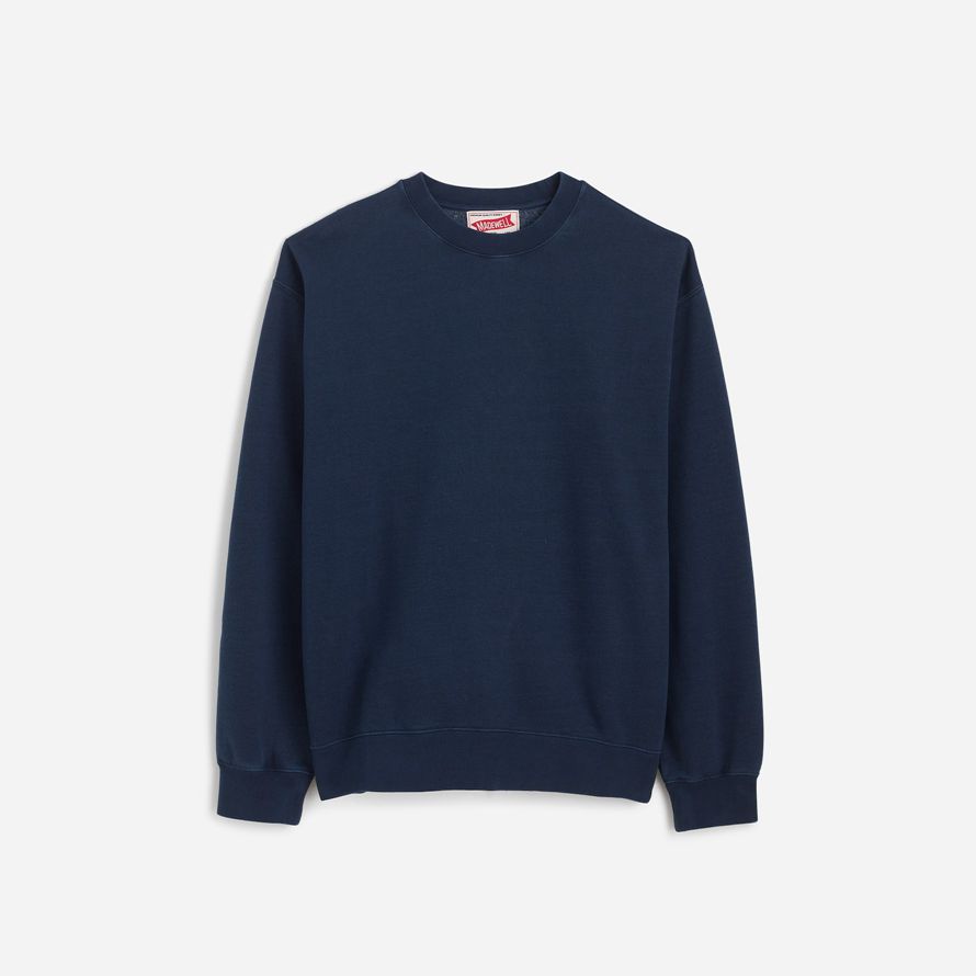 mens madewell the mccarren midweight crewneck sweatshirt navy