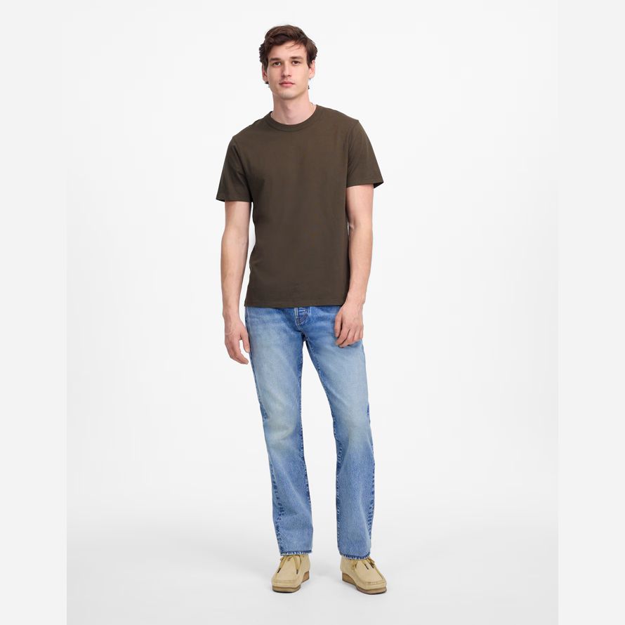 mens madewell garment-dyed allday crewneck t-shirts dark olive