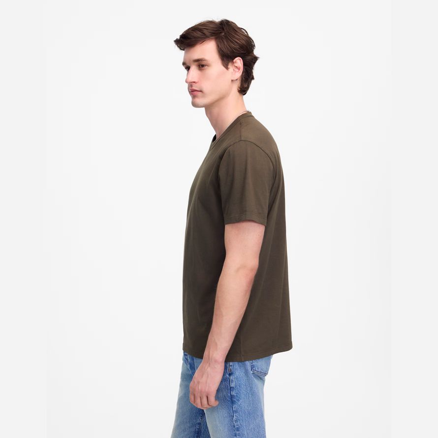 mens madewell garment-dyed allday crewneck t-shirts dark olive