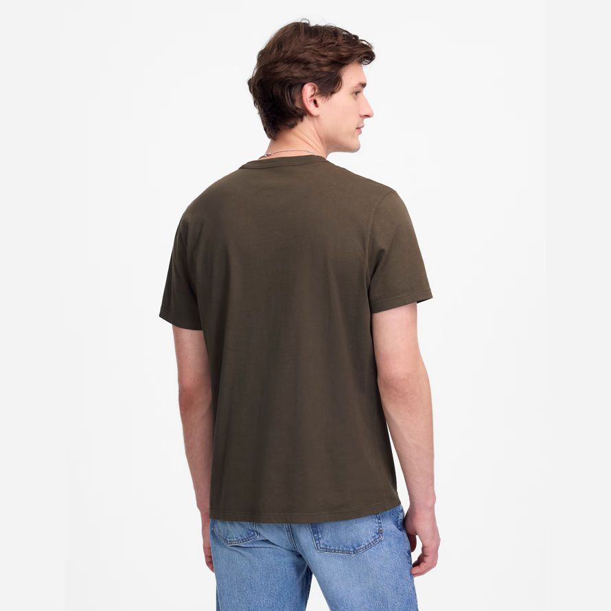 mens madewell garment-dyed allday crewneck t-shirts dark olive