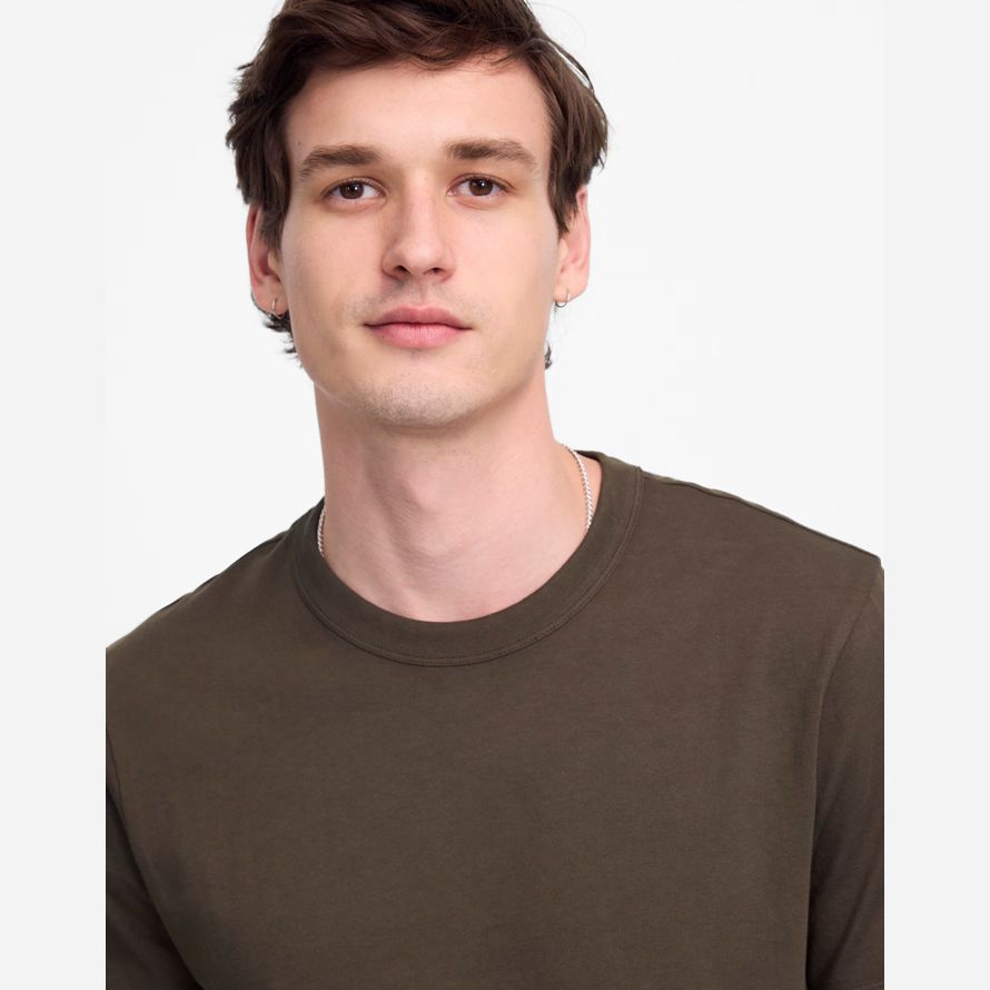 mens madewell garment-dyed allday crewneck t-shirts dark olive