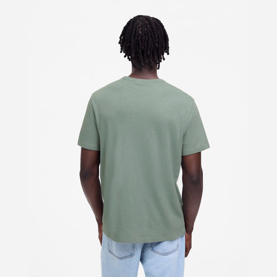 mens madewell allday cotton-linen blend t-shirts green