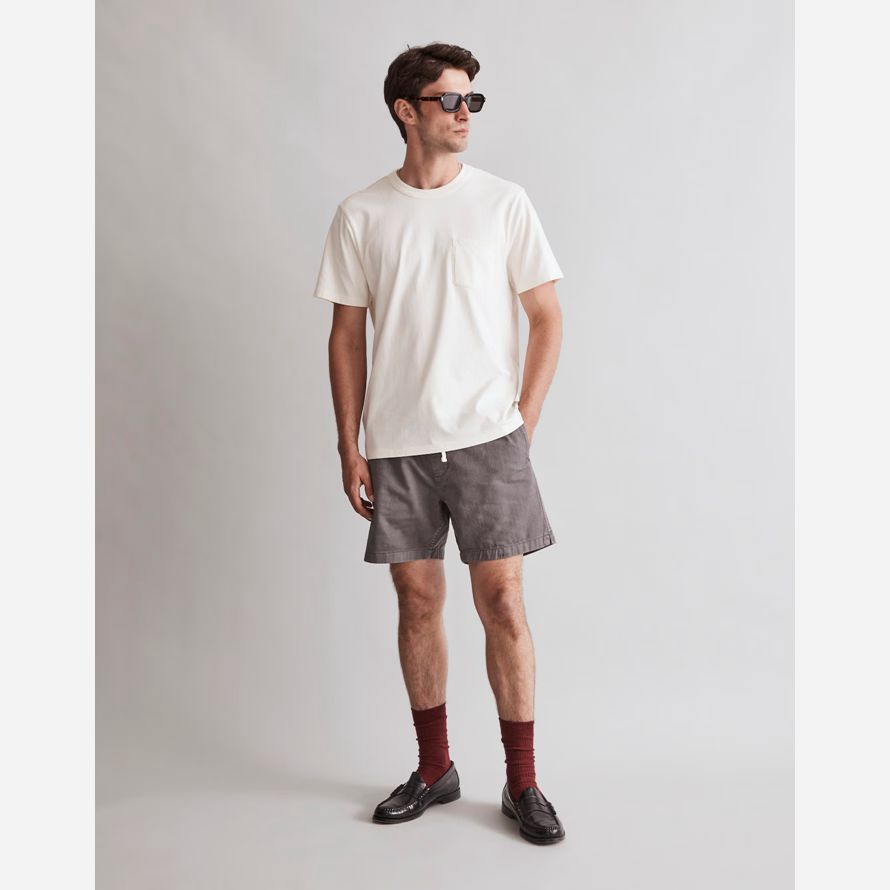 mens madewell garment-dyed allday crewneck pocket t-shirts cream