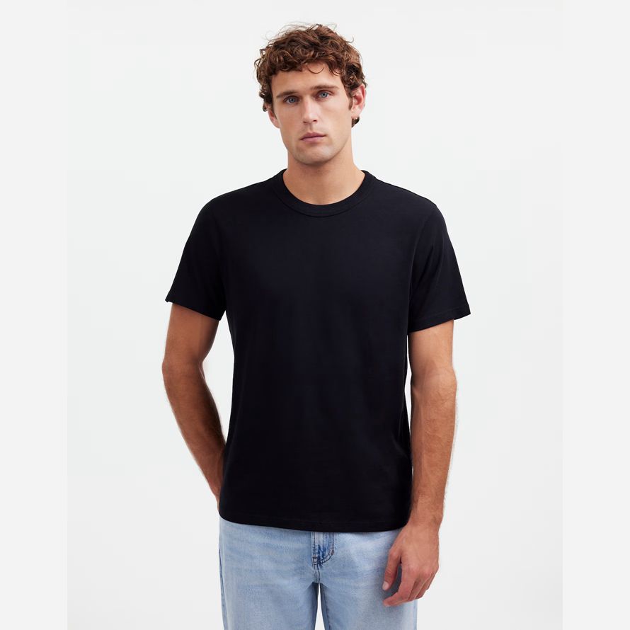 mens madewell garment-dyed allday crewneck t-shirts black