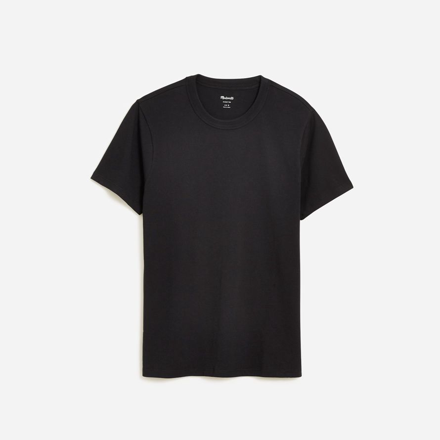 mens madewell garment-dyed allday crewneck t-shirts black