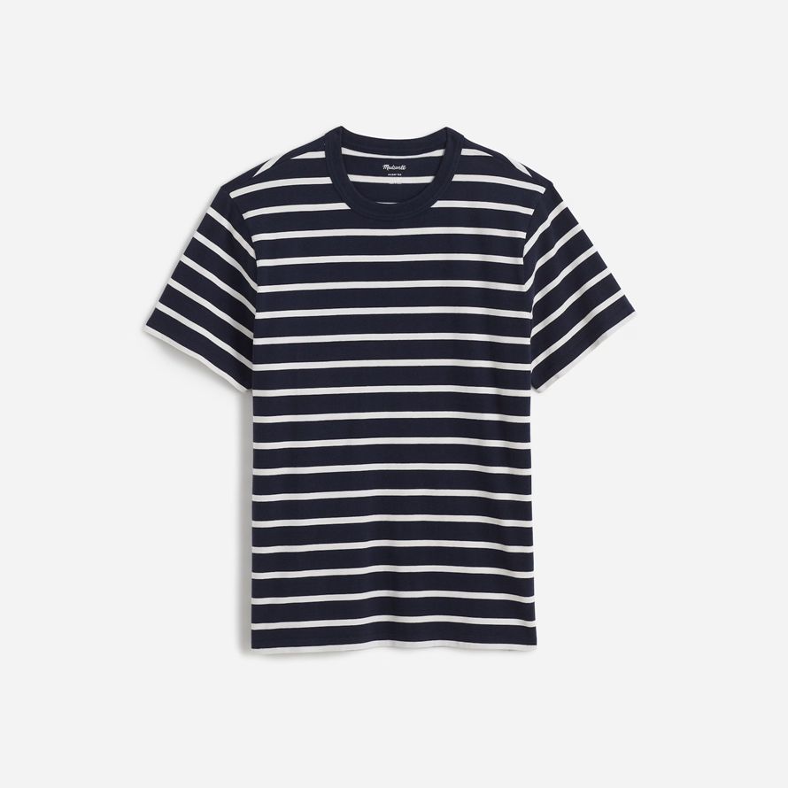 navy white mens madewell garment-dyed allday crewneck t-shirts