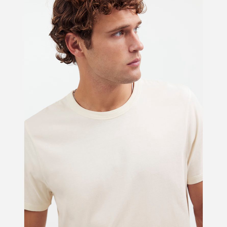 mens madewell garment-dyed allday crewneck t-shirts cream