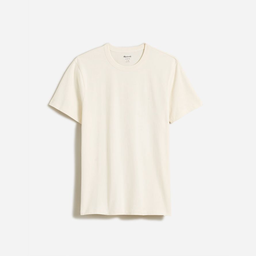 mens madewell garment-dyed allday crewneck t-shirts cream