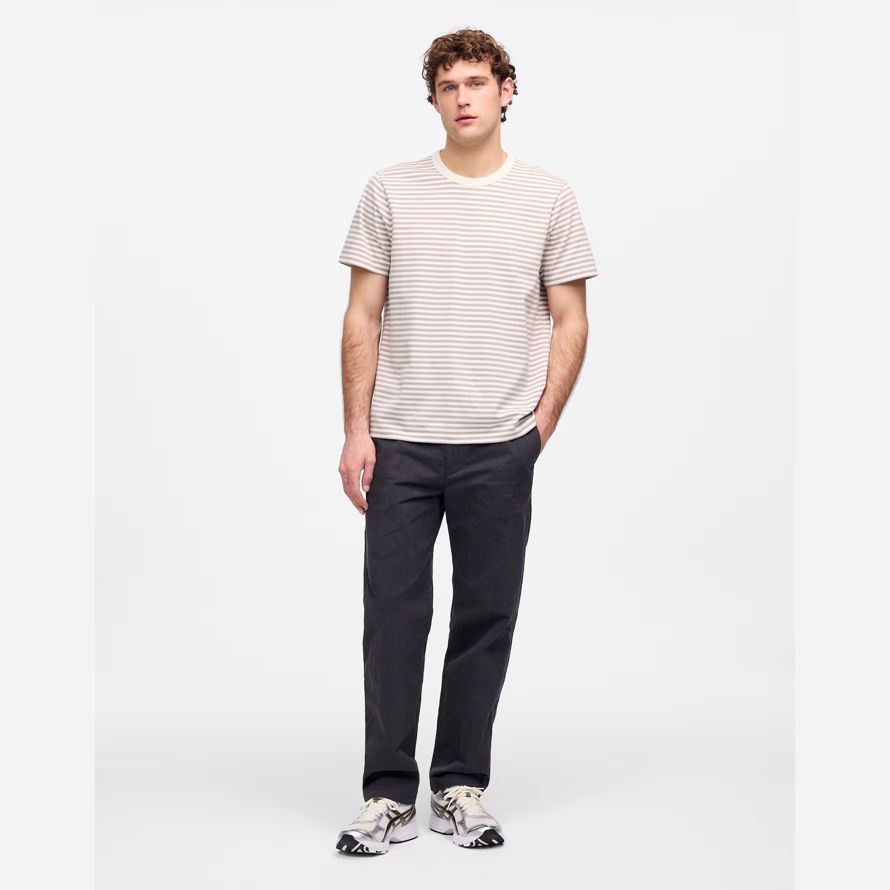 mens madewell garment-dyed allday crewneck t-shirts beige white