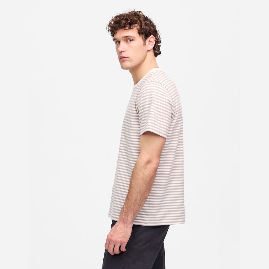 mens madewell garment-dyed allday crewneck t-shirts beige white