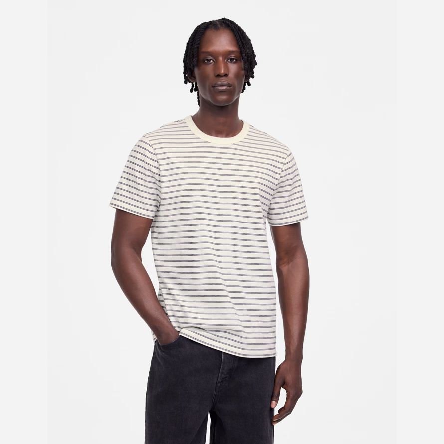 mens madewell garment-dyed allday crewneck t-shirts cream black