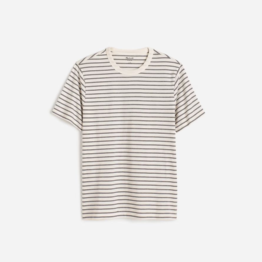 mens madewell garment-dyed allday crewneck t-shirts cream black