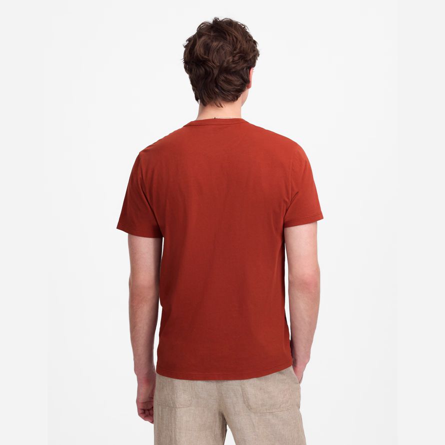 madewell garment-dyed allday crewneck mens t-shirts red brown