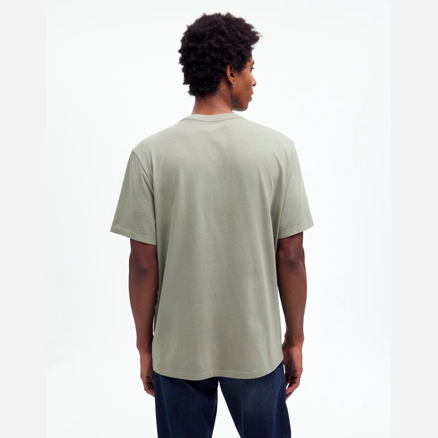 mens madewell garment-dyed allday crewneck t-shirts green