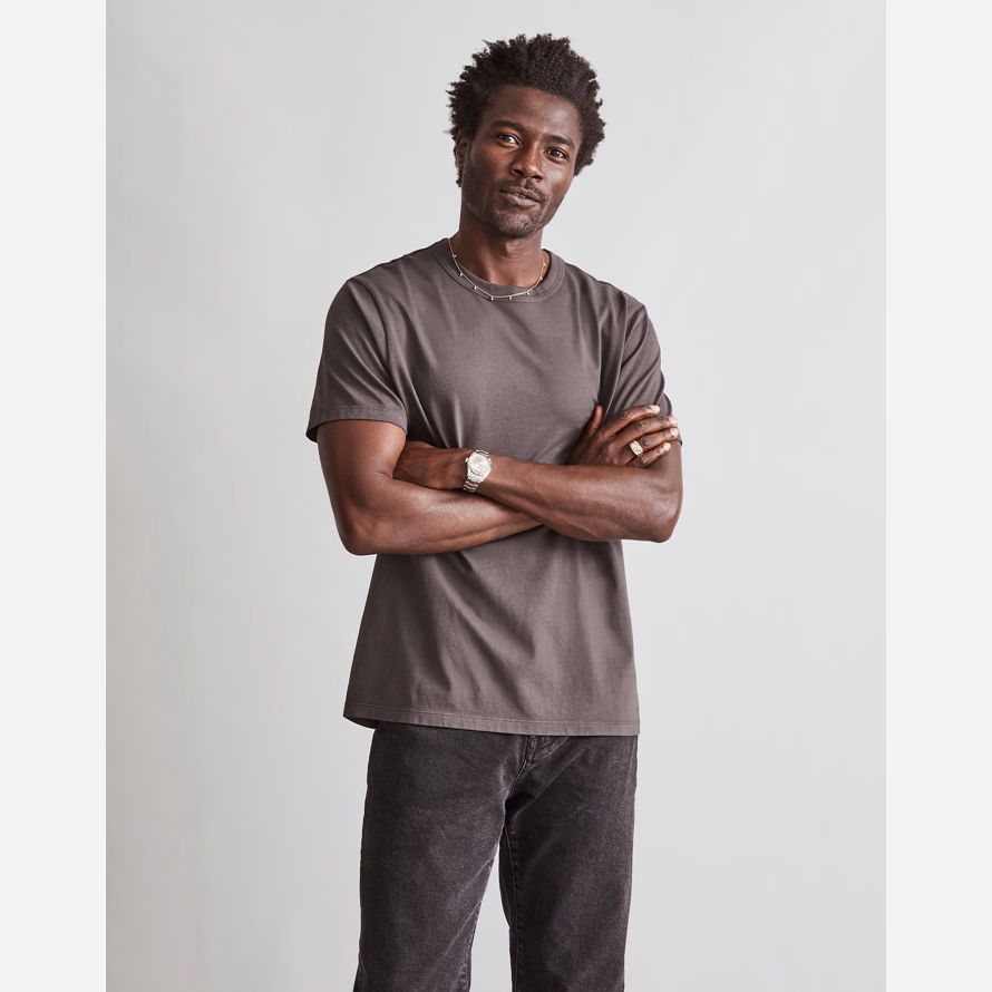 dark grey mens madewell garment-dyed allday crewneck t-shirts