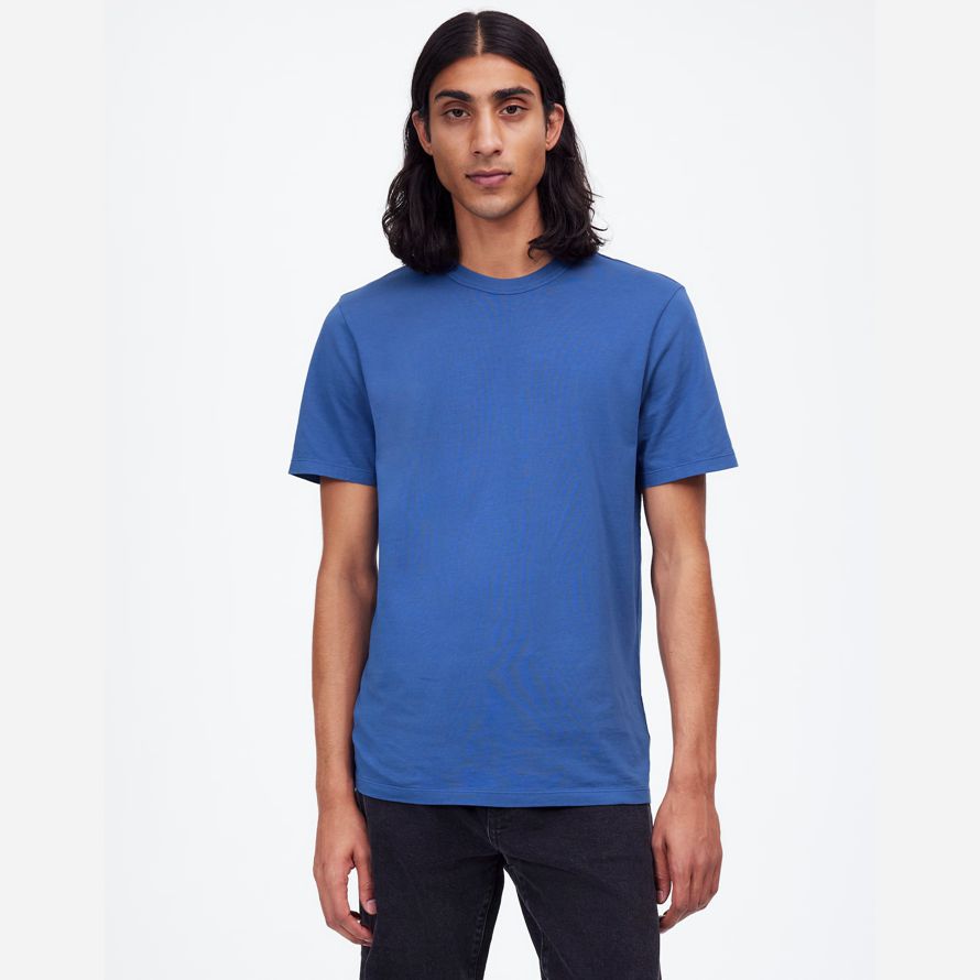 mens madewell garment-dyed allday crewneck t-shirts blue