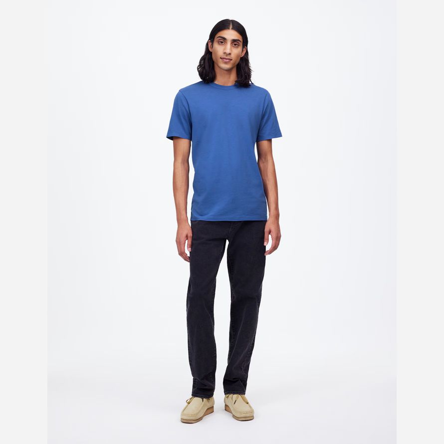 mens madewell garment-dyed allday crewneck t-shirts blue