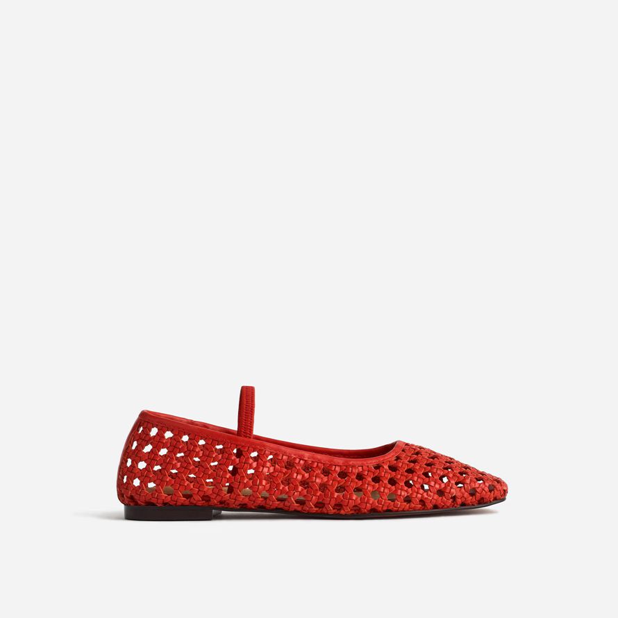 womens madewell the greta ballet flat red
