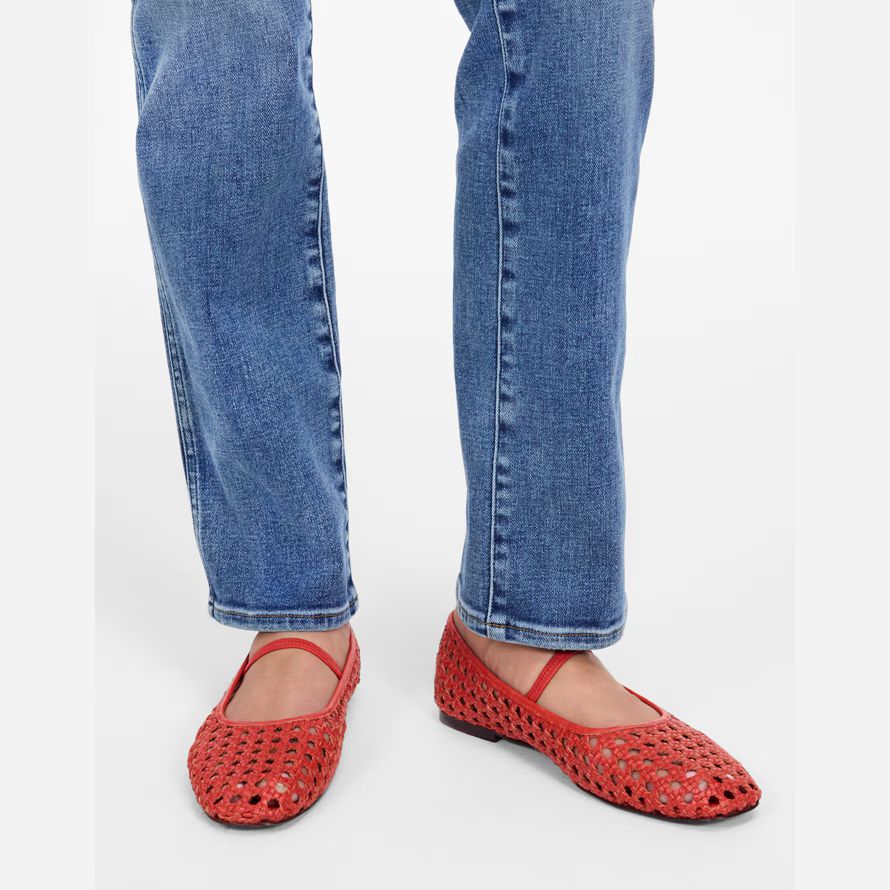 womens madewell the greta ballet flat red