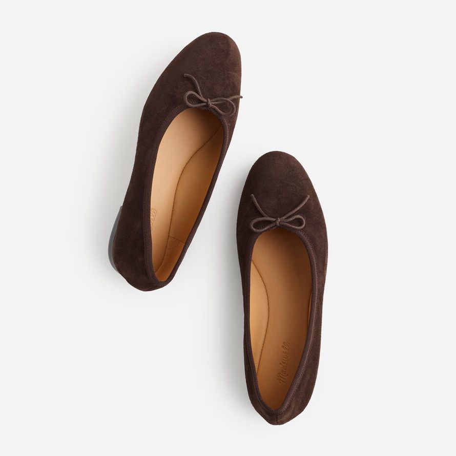madewell the april womens ballet flat chocolate