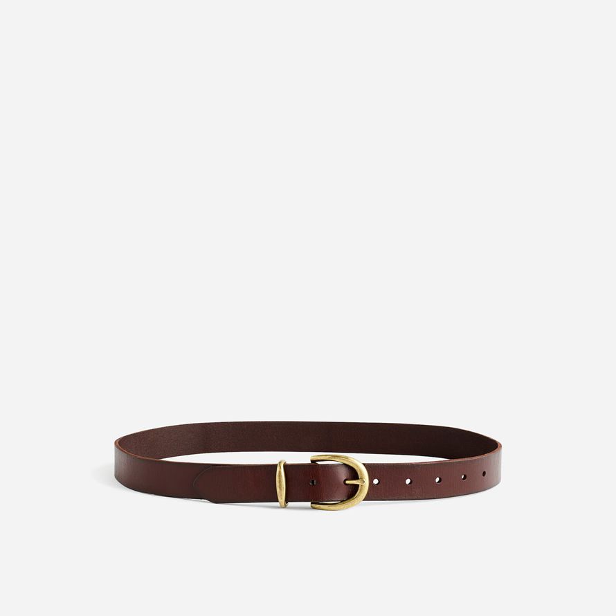 dark brown madewell classic leather womens belt