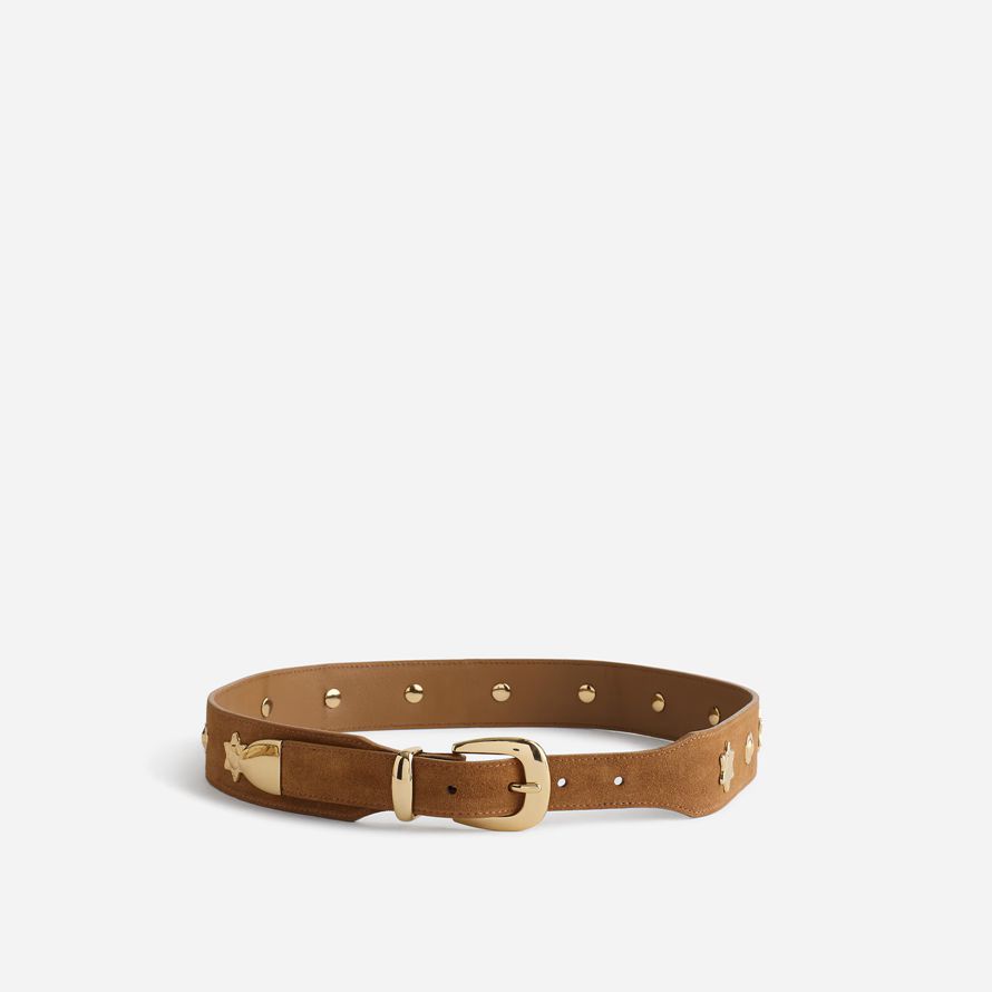 madewell sun medallion wide suede womens belt brown