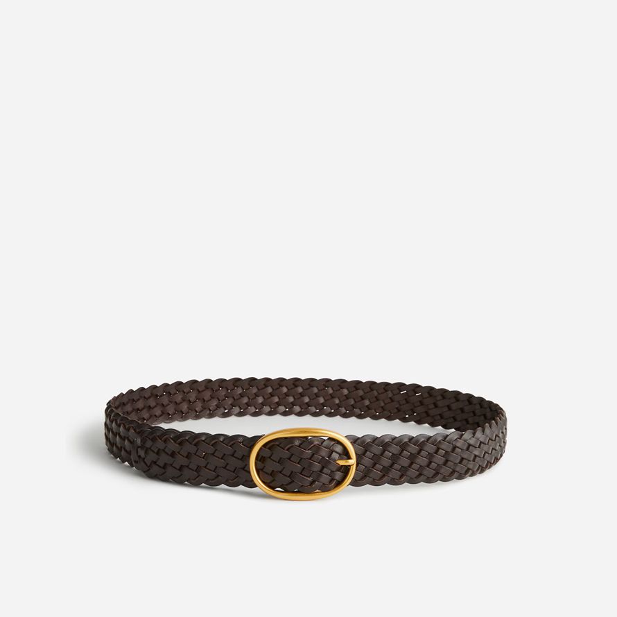 chocolate madewell oval-buckle leather womens belt