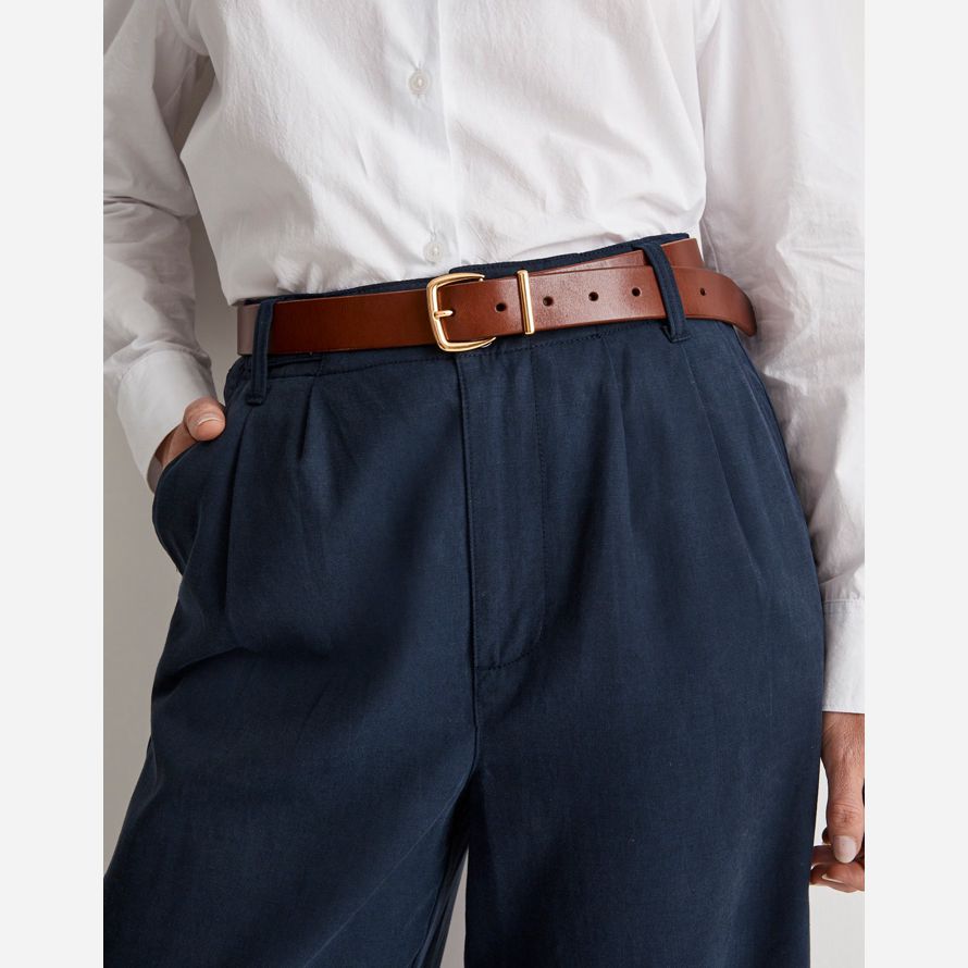 brown womens madewell the essential leather belt