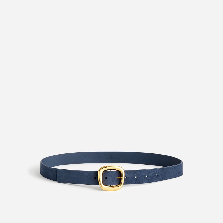 blue womens madewell sculptural buckle belt