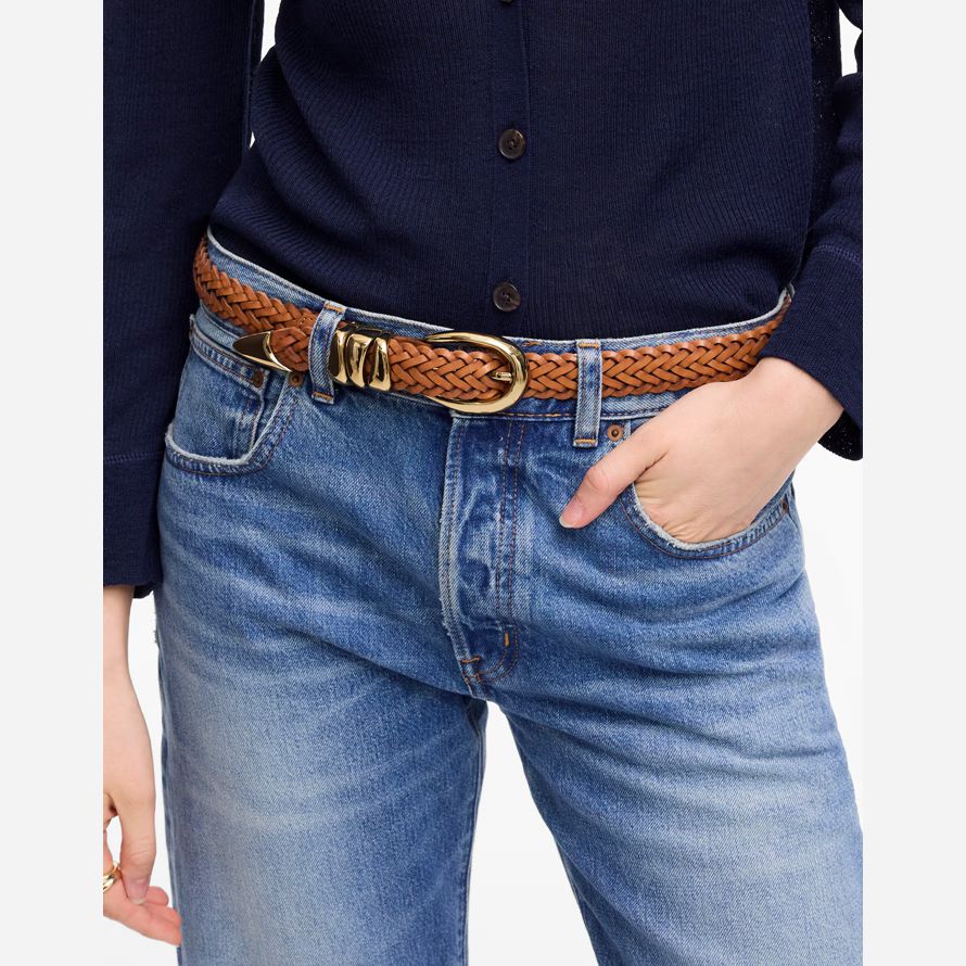 madewell triple metal keeper womens belt brown
