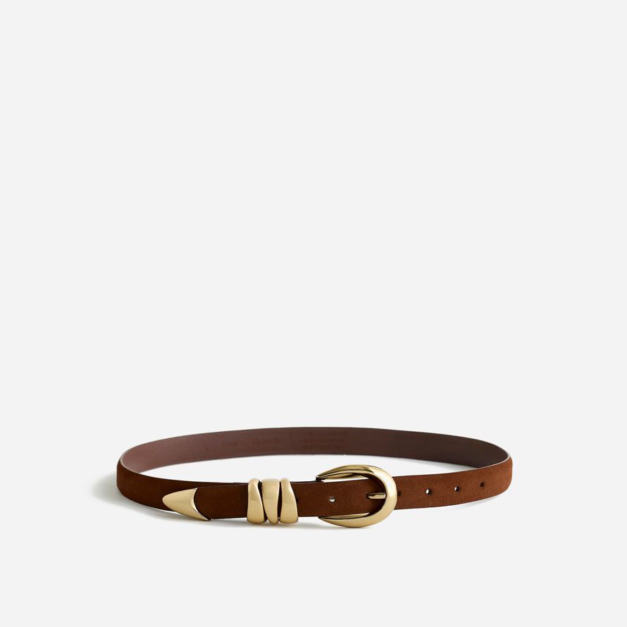 brown madewell triple metal keeper womens belt