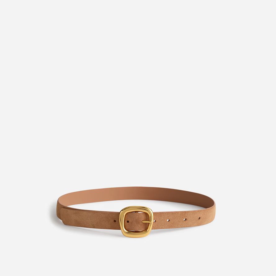 womens madewell sculptural buckle belt brown