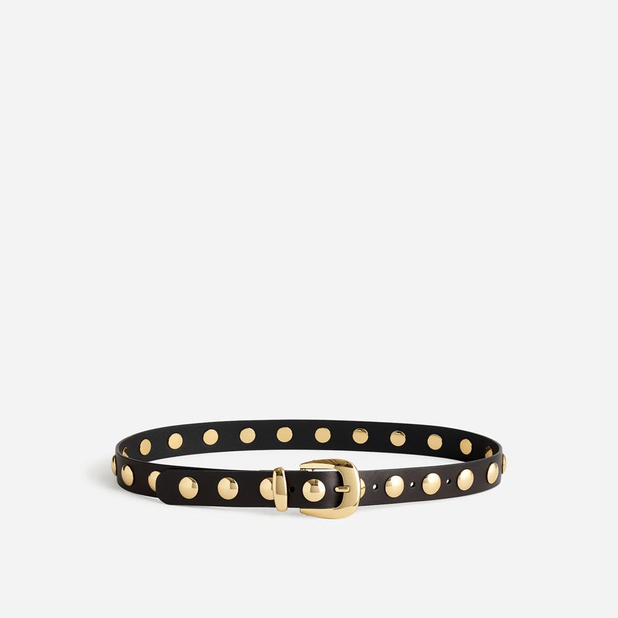 black womens madewell studded western belt