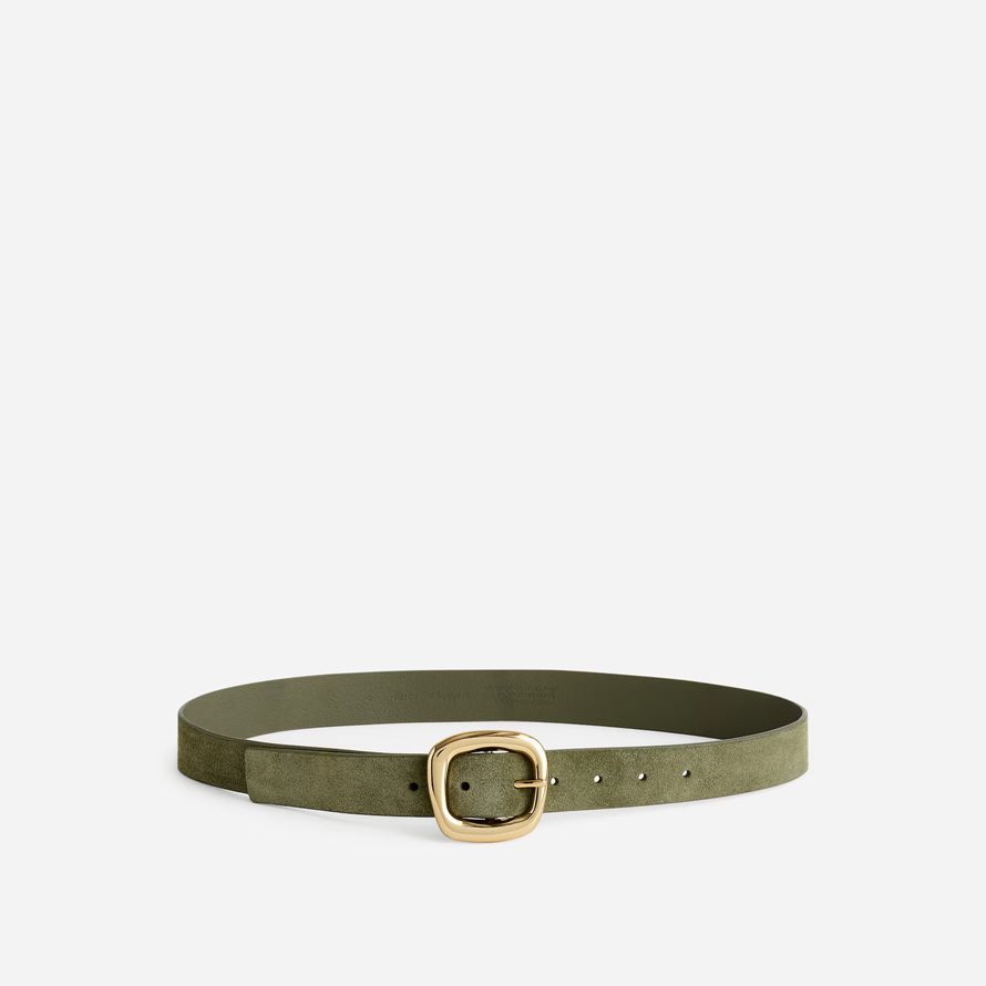 madewell sculptural buckle womens belt green