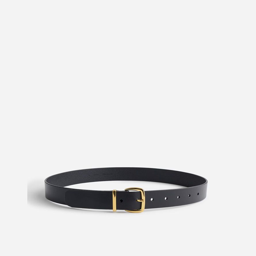 womens madewell the essential leather belt black