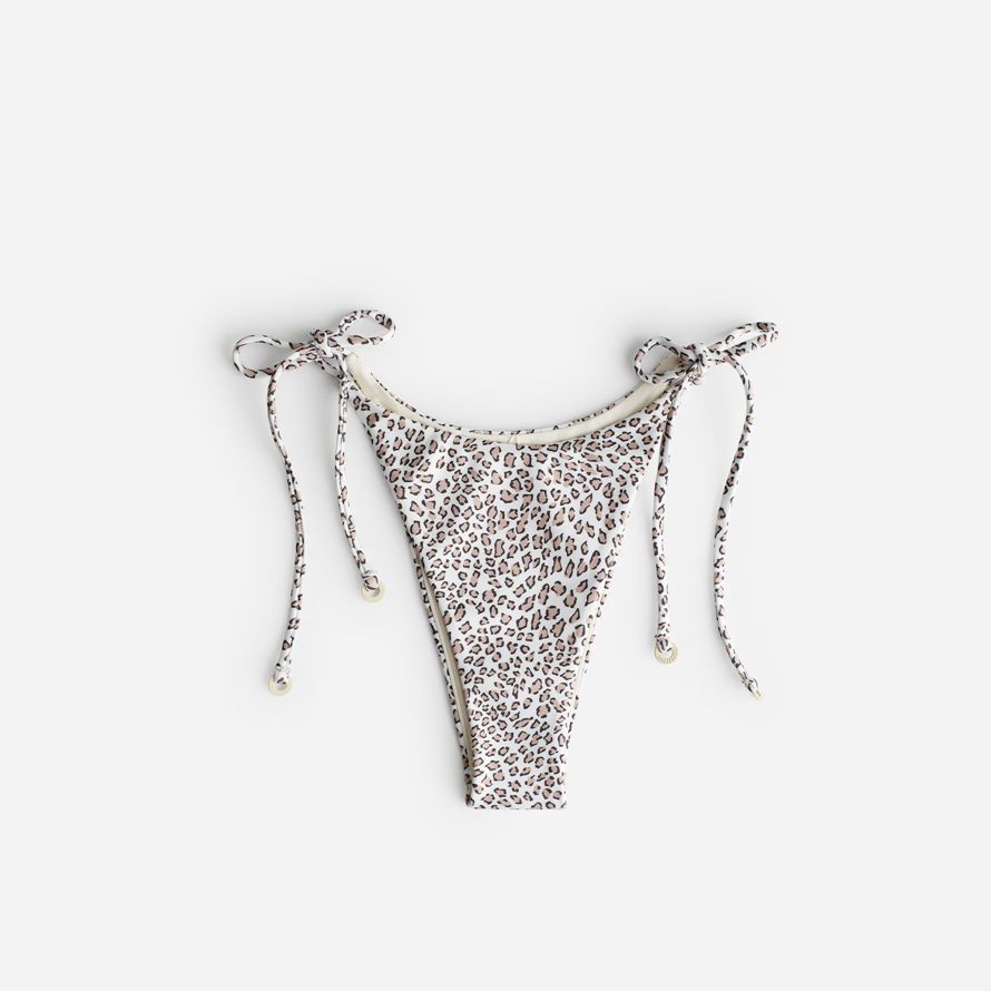 womens madewell zulu zephyr micro retro tie curve bikini bottom leopard