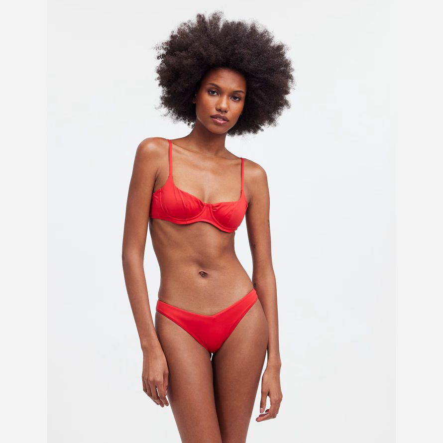 red womens madewell frankies bikinis enzo bikini bottom